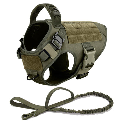 Large Dog Harness & Leash Set — Training & Walking Vest for German Shepherd, Malinois