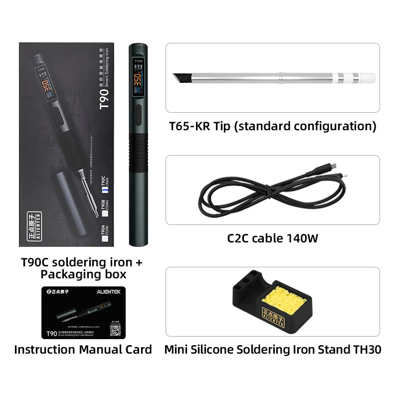ALIENTEK T90 Soldering Iron – 140W High-Precision Temperature Control 80-450℃ Professional Repair Tool