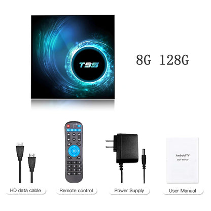 Smart TV Box T95 Plus 2025 — 6K HD Android 14, Allwinner H616, 4GB RAM, 64/128GB Storage, Dual WiFi Media Player