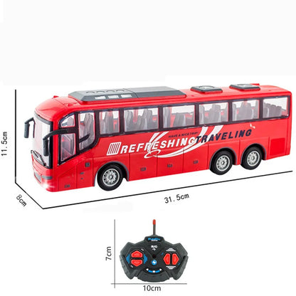 Large RC Electric School Tour Bus with LED Lights – Radio Controlled Toy Car for Boys, Perfect Christmas Gift