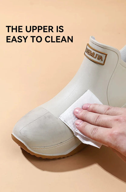 New Waterproof Rain Shoes for Women & Men – Ankle Rain Boots, Anti-Slip, Wear-Resistant, Plush for Summer & Winter