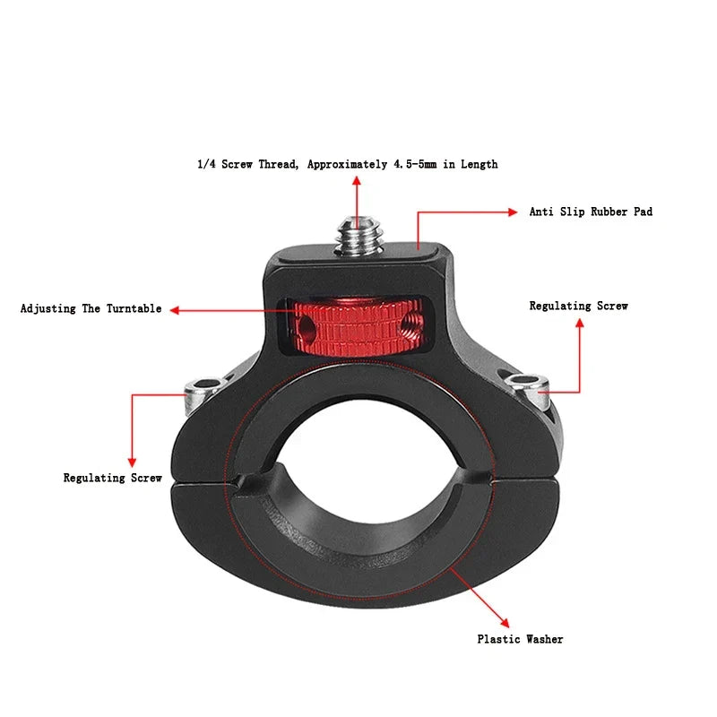 Aluminum Alloy Bike & Motorcycle Handlebar Mount – Action Camera Holder for GoPro 13/12/11/10/9/8, Insta360, DJI Osmo & SJCAM