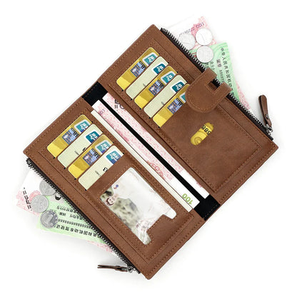Stylish Women's Long Wallet - European & American Fashion Phone Bag - PU Leather Multi-Card Holder
