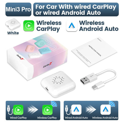 CarlinKit Mini 5 SE Wireless CarPlay Adapter – Fast 5.8GHz WiFi & Bluetooth for iPhone, Spotify, Waze, Split Screen