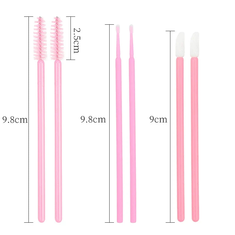 200pcs Eyelash Extension Makeup Set - Micro Brushes, Lash Removal Tools & Lip Line Brushes for Women