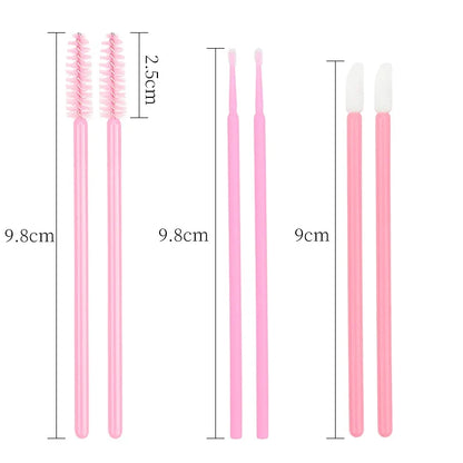 200pcs Eyelash Extension Makeup Set - Micro Brushes, Lash Removal Tools & Lip Line Brushes for Women