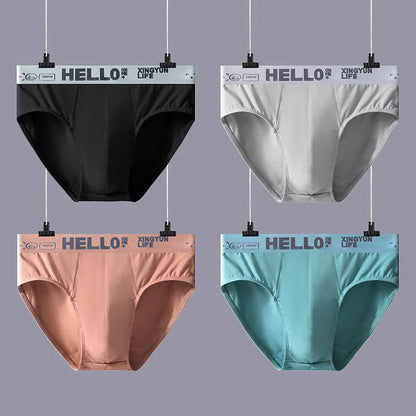 4-Pack Men's Cotton Briefs - Breathable Printed Underwear with Comfortable Fit & Stylish Design