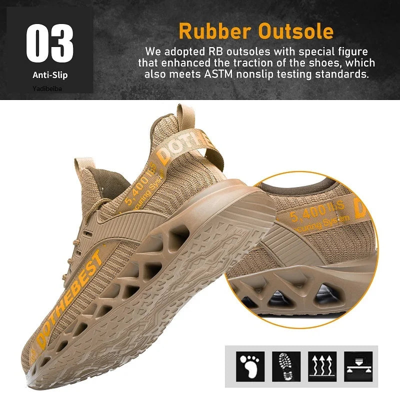 Steel Toe Safety Shoes for Men & Women – Lightweight Puncture-Proof Work Sneakers, Unisex Construction Boots
