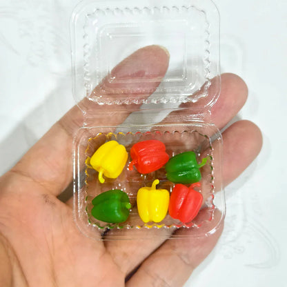1/6 Miniature Dollhouse Fruit Set – Mini Peach & Grape with Box for Blythe, OB11, BJD Dolls