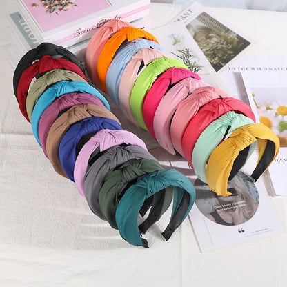 New Knotted Headbands for Women & Girls – Solid Color Hair Bands, Simple Retro Hair Hoop, Makeup Headwear, Hair Accessories