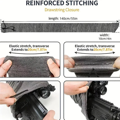 Silicone Treated Rifle Gun Sock Sleeve – Polyester Protective Storage Cover Bag for Hunting Rifles & Fishing Rods