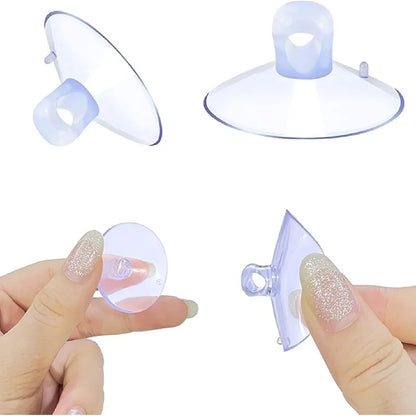 10-Pack Perforated Suction Cups (30/40/50/60mm) — Clear PVC Sucker Pads for Glass Windows, Car & Wedding Decor