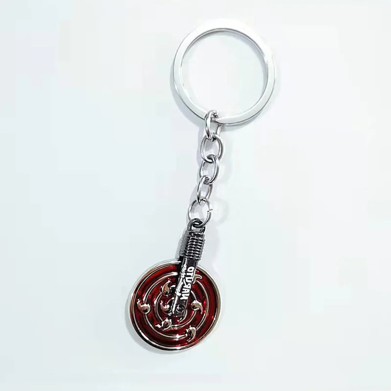 Anime Konoha Necklace & Keychain – Akatsuki Sharingan Jiraiya Pendant for Sasuke, Kakashi Cosplay Jewelry Gift