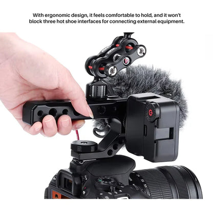 Top Handle Grip for DSLR & Mirrorless Camera – Handheld Stabilizer with Cold Shoe Mount Compatible with SmallRig Camera Rig Accessories