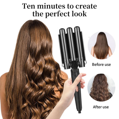 5 in 1 Hair Curler Wand Set with Curling Brush – 0.35” to 1.25” Curling Iron, Heat Resistant Glove & Hair Clips