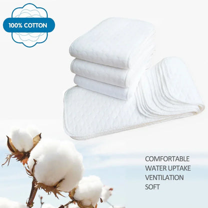 10pcs Cotton Baby Diapers – Washable & Reusable Folding Diaper Pads for Kids Changing