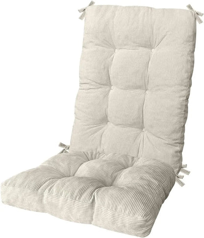 Custom Tufted Rocking Chair Cushion – Non-Slip Corduroy Seat Pad with Ties, Comfortable Indoor Rocking Chair Cushion Set