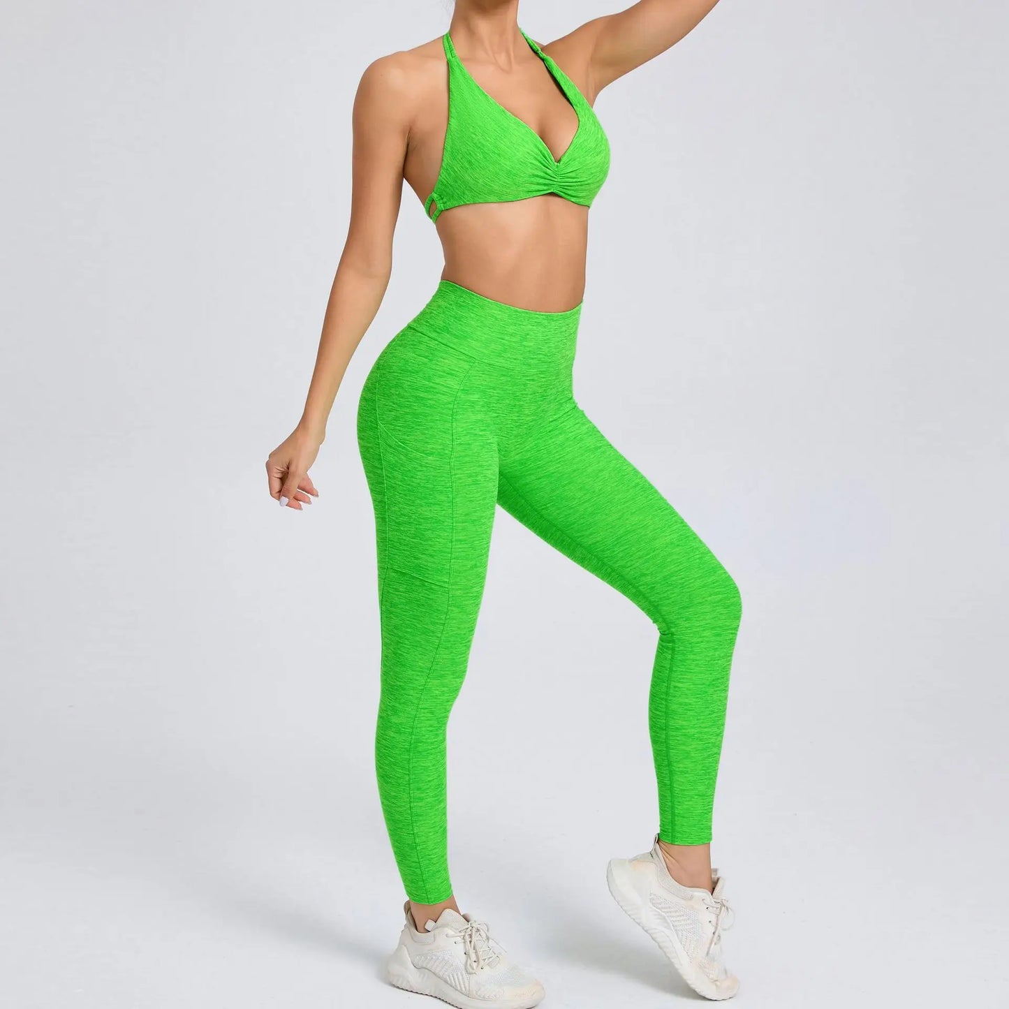 Sexy Women’s Yoga Set – Crop Top Sports Bra & Shorts Gym Tracksuit for Running, Fitness & Workout