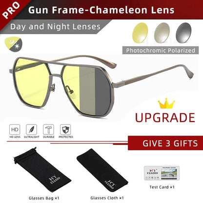 CLLOIO Anti-Glare Day & Night Vision Glasses – Polarized Photochromic UV400 Driving Sunglasses for Men & Women