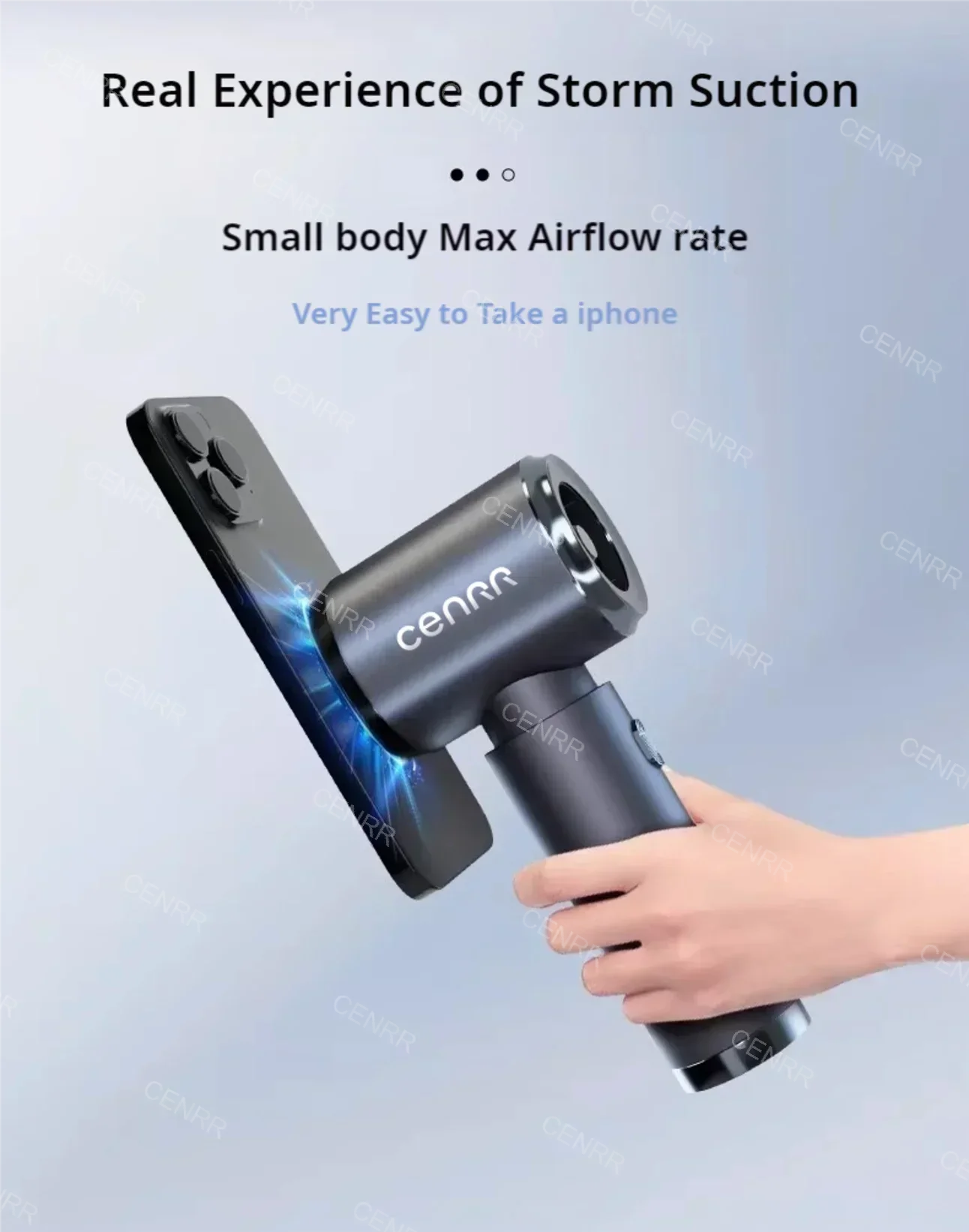 CENRR 210000PA Mini Wireless Car Vacuum Cleaner – Powerful Handheld Portable Cleaning Machine