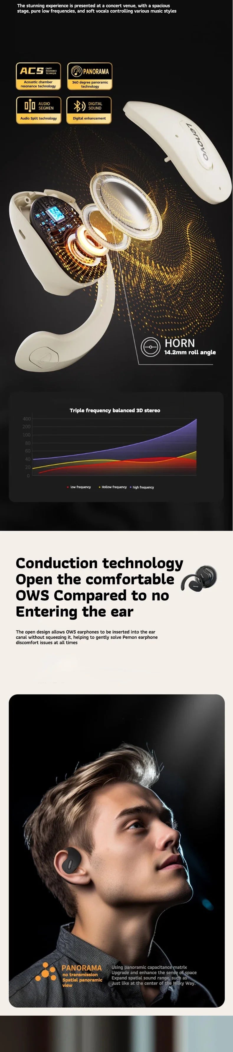 2024 ERAZER X15 Pro Bluetooth 5.4 Earphones – Wireless TWS Earbuds with Open Ear Hooks, Mic & Phone Call Support
