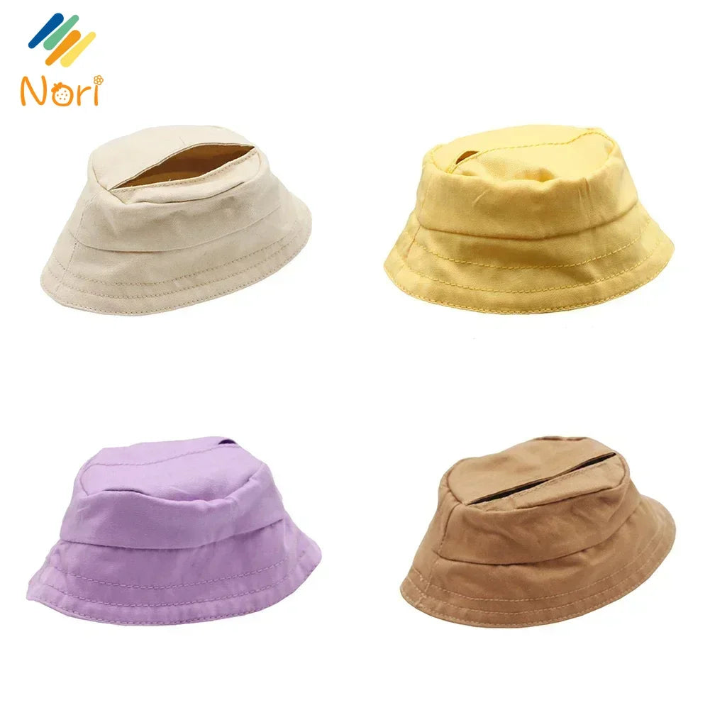 Solid Color Fisherman Hat for 17cm Labubu Doll – Cotton Doll Accessories (Hat Only, No Doll Included) | Cute Collectible Outfit Accessory