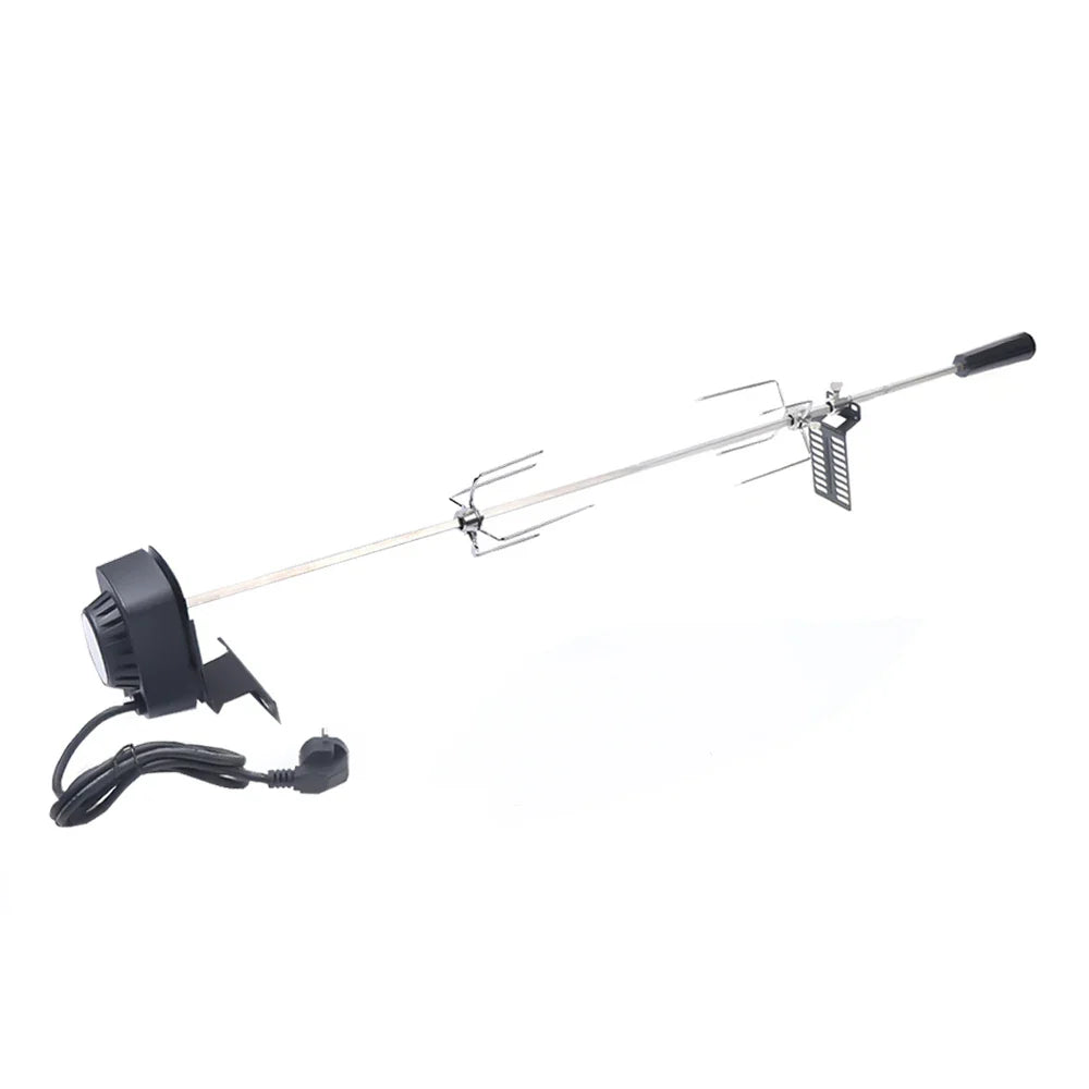 Electric BBQ Grill Spit Roaster – Outdoor Rotisserie Kit with 120cm Long Cable for Barbecue Grilling