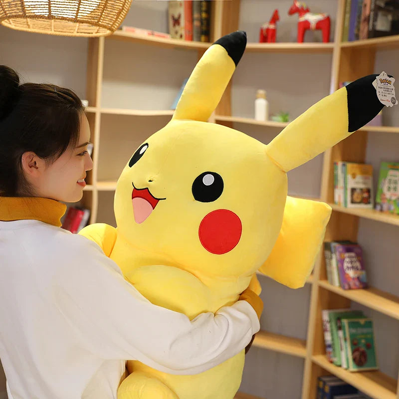 Kawaii Large Pikachu Stuffed Toy – High-Quality Pokémon Plush Doll with Gengar Peluche Pillow, Perfect Xmas Gift for Kids and Friends