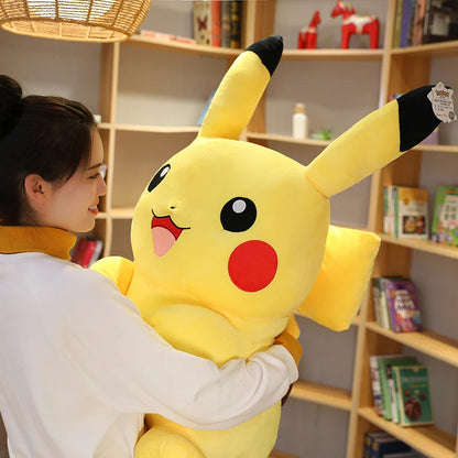 Kawaii Large Pikachu Stuffed Toy – High-Quality Pokémon Plush Doll with Gengar Peluche Pillow, Perfect Xmas Gift for Kids and Friends