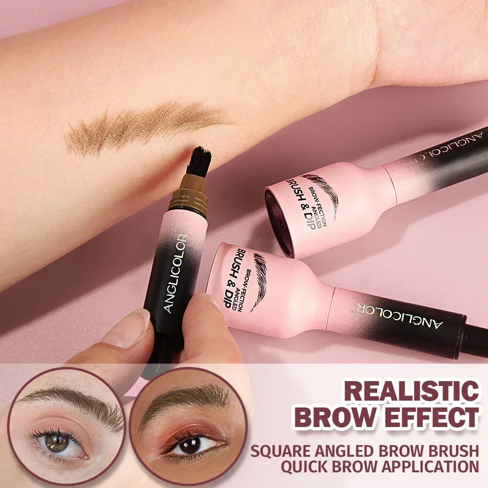 Wild 3D Eyebrow Pencil – Square Angled Brush Velvet Brow Dye Cream, Waterproof & Anti-Smudge Tint Pen