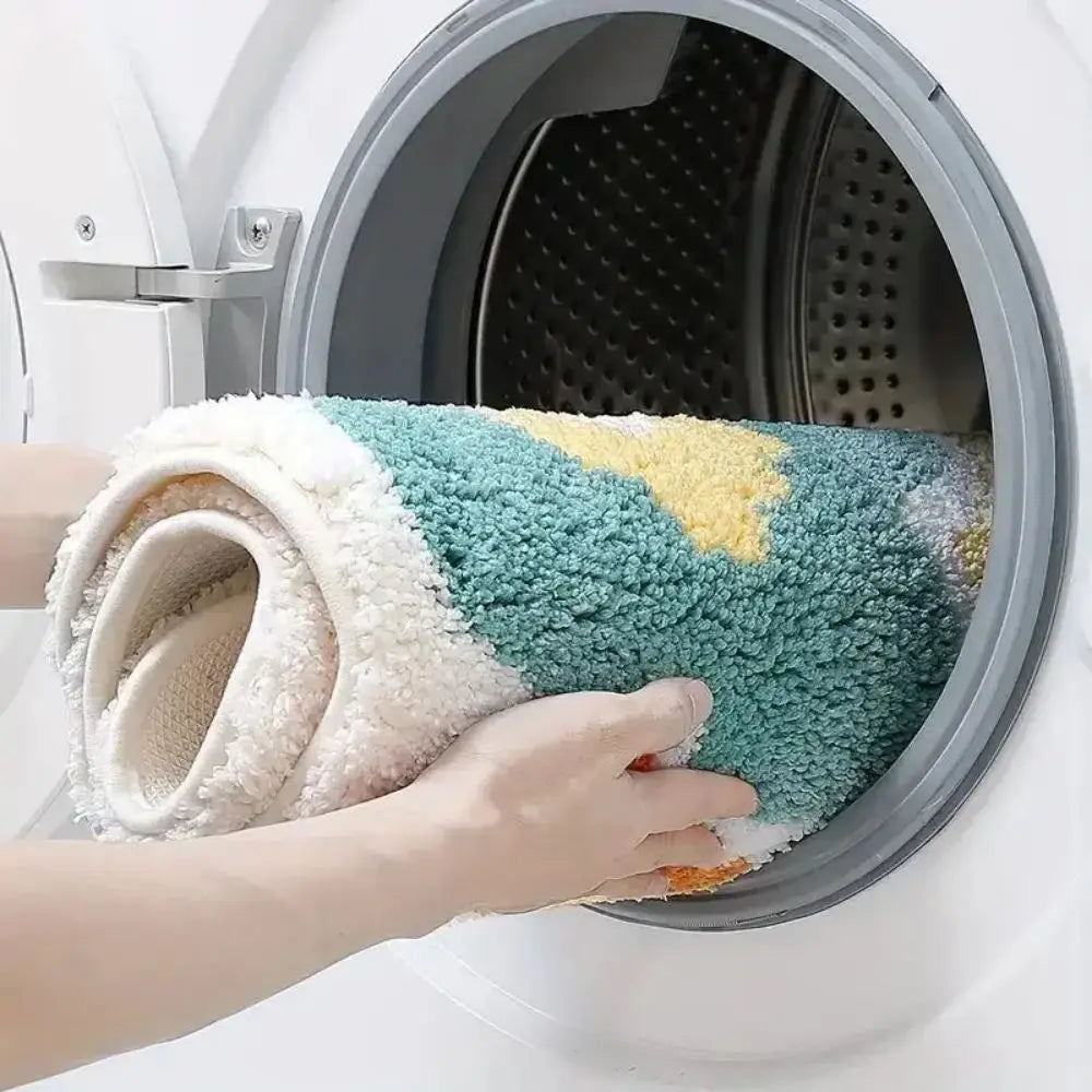 40x60cm Cute Flower Bathroom Rug – Machine Washable, Soft Absorbent Non-Slip Floor Mat