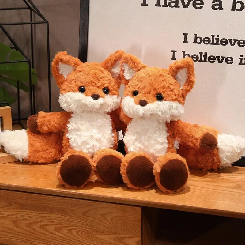35cm/50cm Cute Fluffy Orange Fox Plush Toy – Soft Cartoon Stuffed Doll, Perfect Birthday Gift