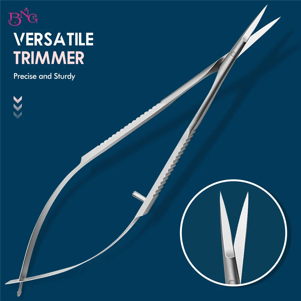 Stainless Steel Eyebrow Makeup Scissors – Curved & Straight Cuticle Trimmer Beauty Tool