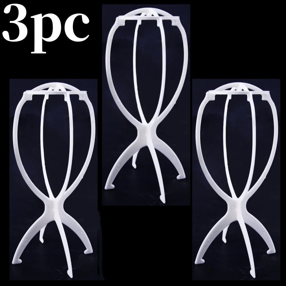10Pcs Wig Stand Set - Portable Plastic Wig Cap Holder for Home, Salon & Travel Use