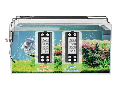 Full Spectrum Aquarium LED Light – 24/7 Lamp with Thermometer & Memory Function for Aquatic Plants