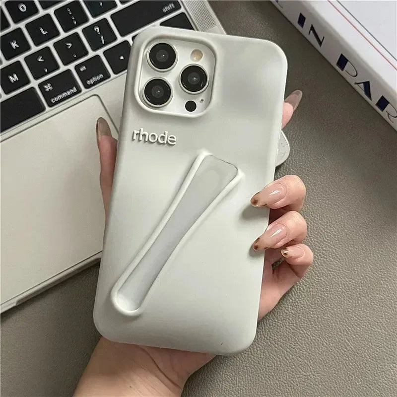 Soft Silicone iPhone Case for 17/16/15/14/13/12/11 Pro Max Plus Air - Lipstick Style Portable Protective Phone Cover