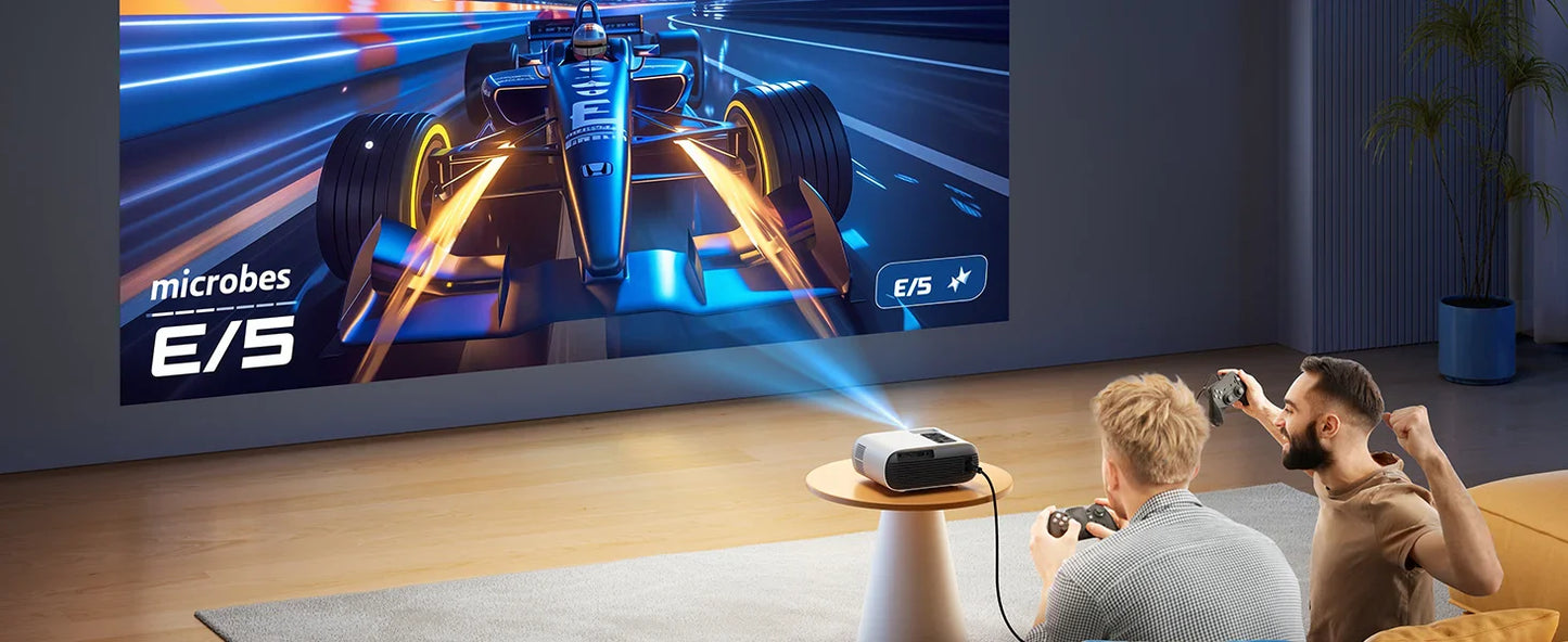 TOPTRO Mini Projector – Full HD 1080P Support, 16000 Lumens, Auto Keystone, WiFi & Bluetooth Portable Home Theater Projector