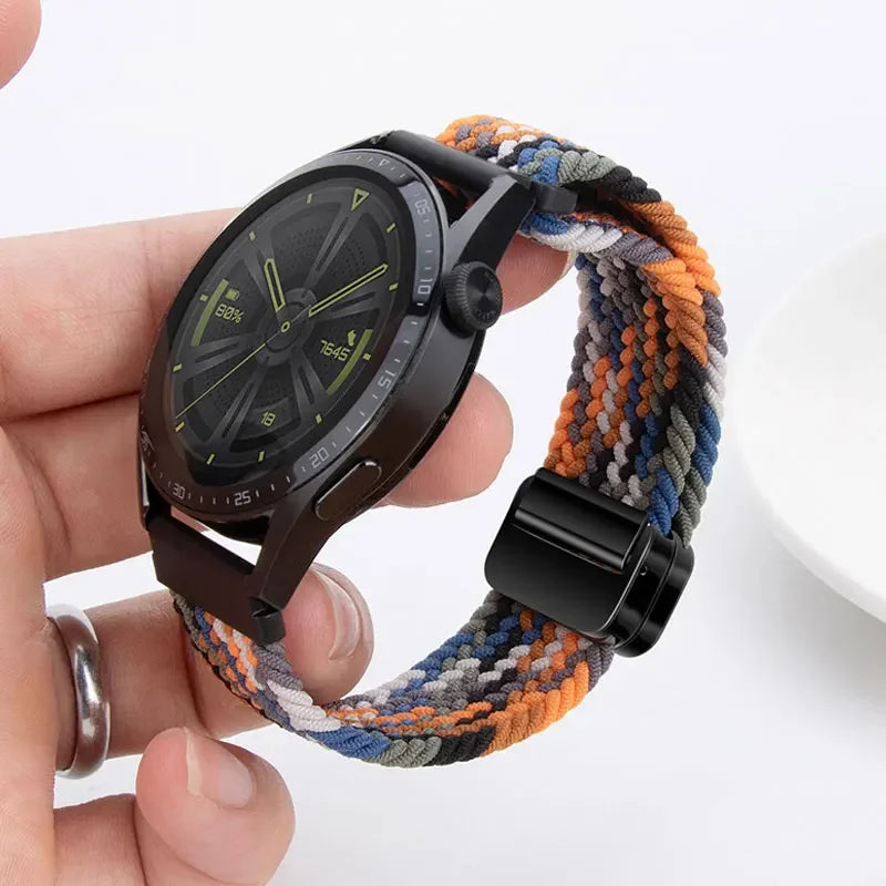 22mm Braided Nylon Watch Band – Loop Sport Strap for OnePlus Watch 3/2, OPPO Watch X/X2/4 Pro & 46mm Smartwatch Bracelet