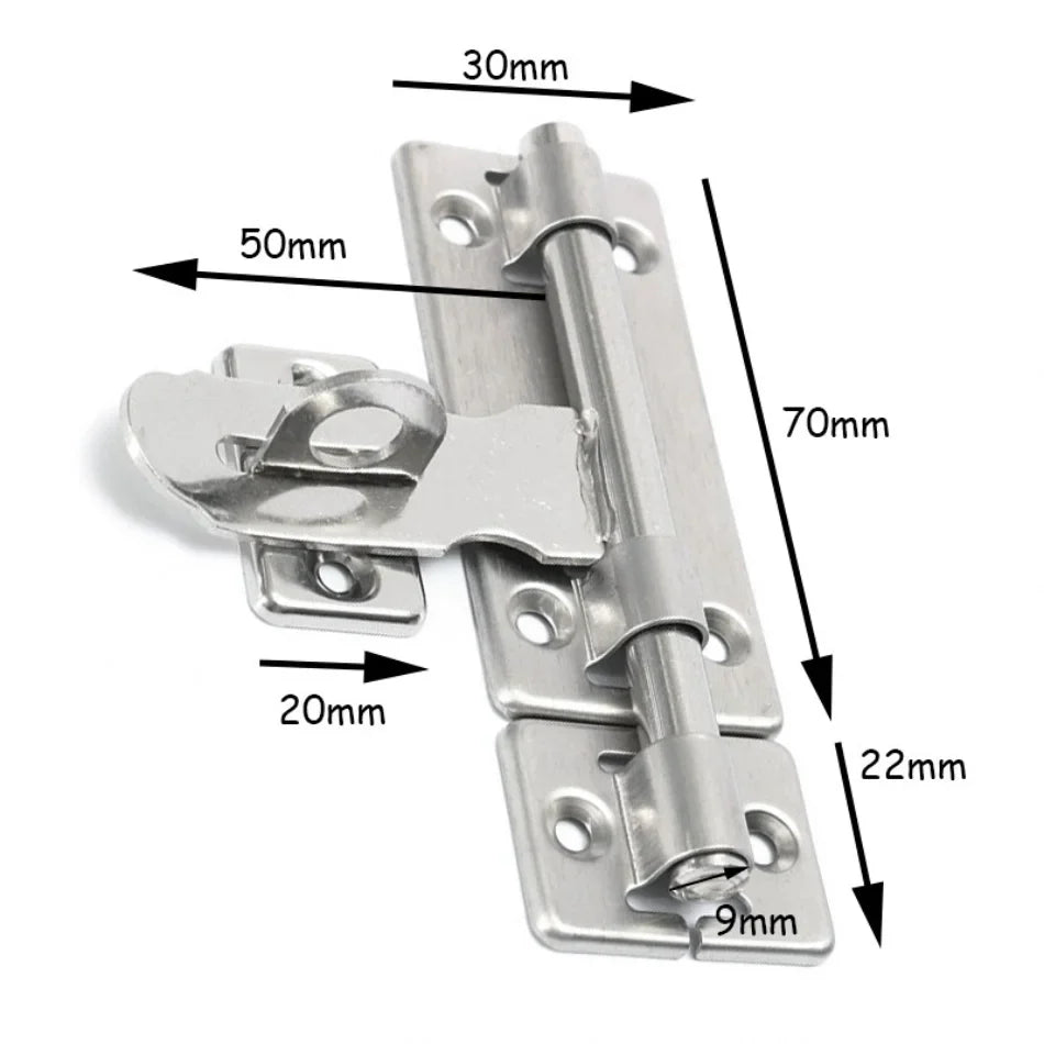 4-Inch Stainless Steel Door Lock – Barrel Bolt Latch Padlock Clasp Set for Doors, Windows, Drawers & Cupboards (Brushed Finish)