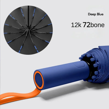 Super Strong Windproof Automatic Umbrella – 72-Rib Large Folding Rain Umbrella with UV Sun Protection for Men & Women