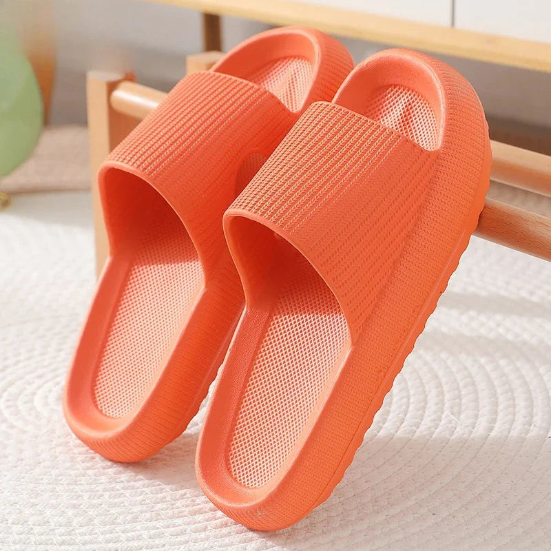 4cm Thick Sole EVA Cloud Slippers – Height Increasing Non-Slip Bathroom & Indoor Summer Sandals for Couple Home Use