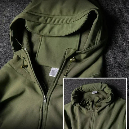 Men’s Winter Thicken Camo Tactical Suit — Waterproof Hooded Jacket & Fleece Pants Outdoor Hunting 2-Piece Set