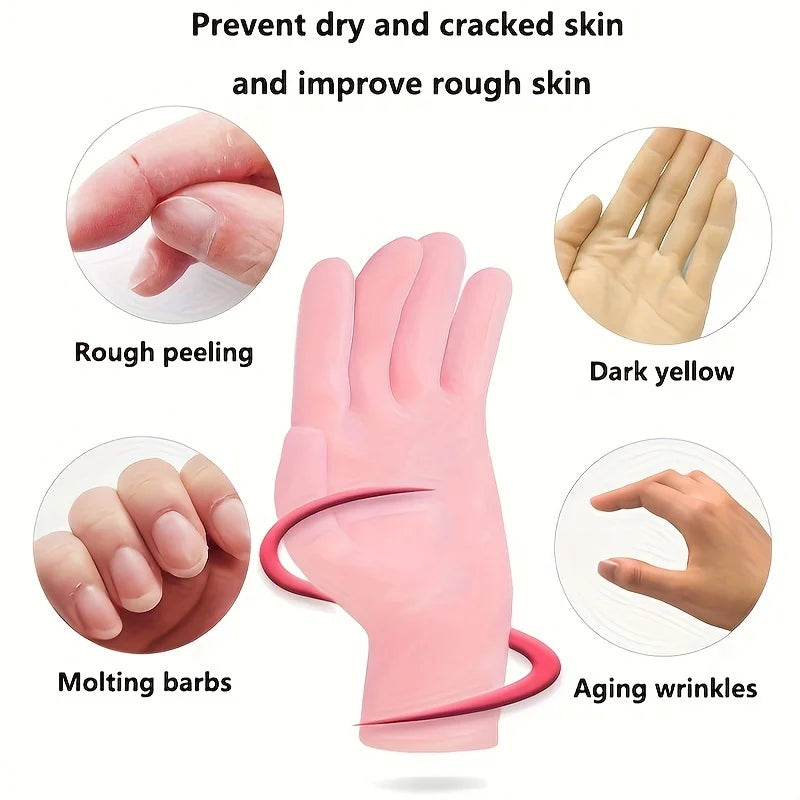2-Pack Silicone Moisturizing Gloves — Exfoliating Hand Care Tool to Prevent Dryness and Leave Hands Soft & Smooth