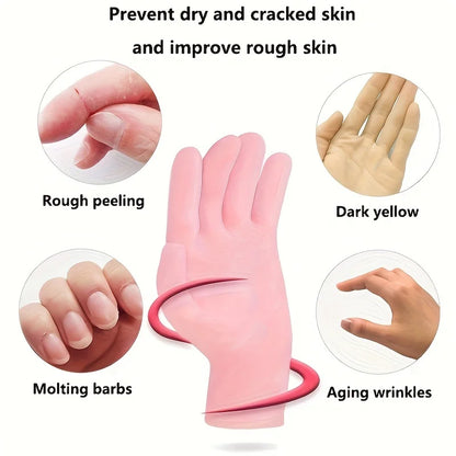 2-Pack Silicone Moisturizing Gloves — Exfoliating Hand Care Tool to Prevent Dryness and Leave Hands Soft & Smooth