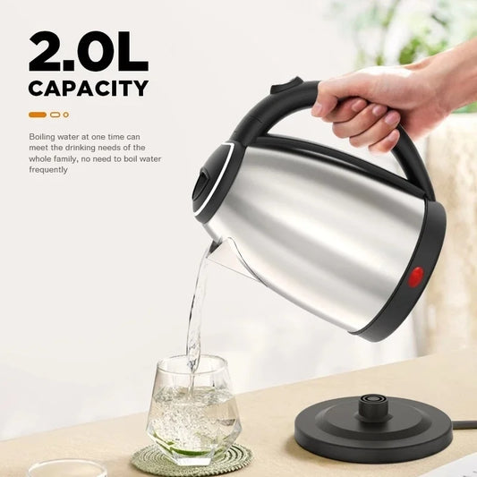 2L Electric Kettle — Large Capacity Stainless Steel Fast Boil Water Heater