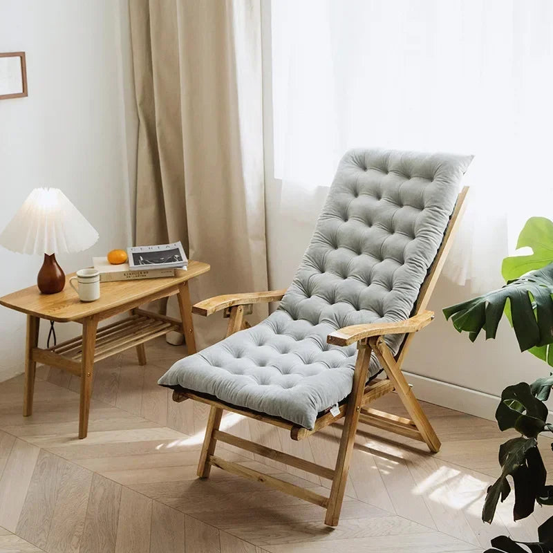 Autumn Winter Thickened Foldable Rocking Chair Cushion – Long Lounge Seat Pad for Garden, Balcony, Sofa & Tatami Home Decor