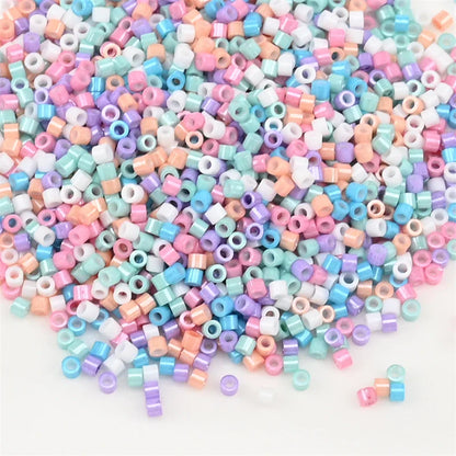 1000Pcs 1.6x1.3mm Japan Glass Seed Beads 11/0 – Cylindrical Loose Beads for DIY Statement Jewelry Making (5g Pack)