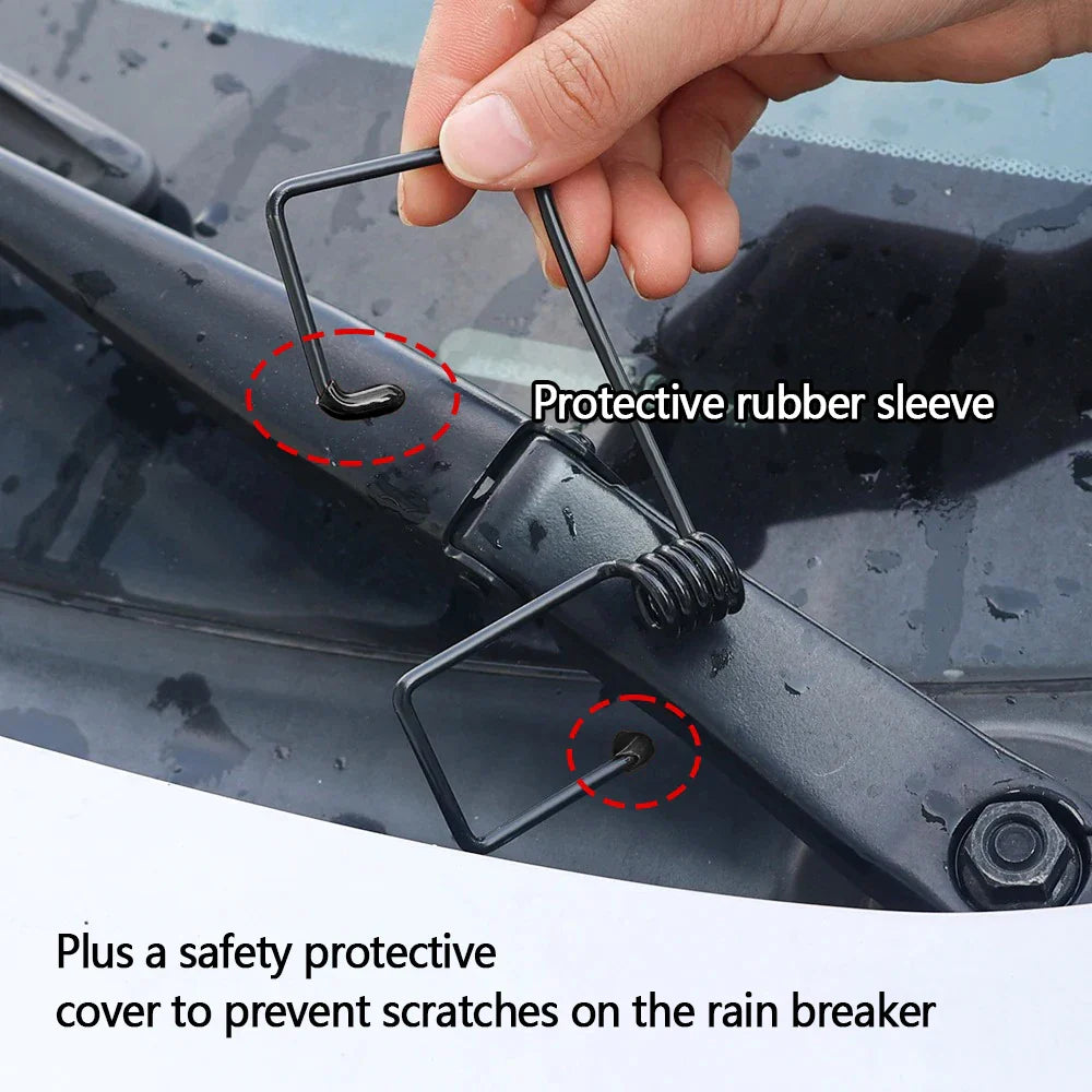 2PCS Car Wiper Booster Springs - Universal Rubber Alloy Windshield Wiper Arm Protectors