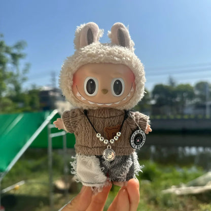 Mini Plush Doll Clothes — Kpop EXO Labubu V1 V2 Idol Outfit | Pit Strip Climbing Suit Accessories | Doll Clothing Gift