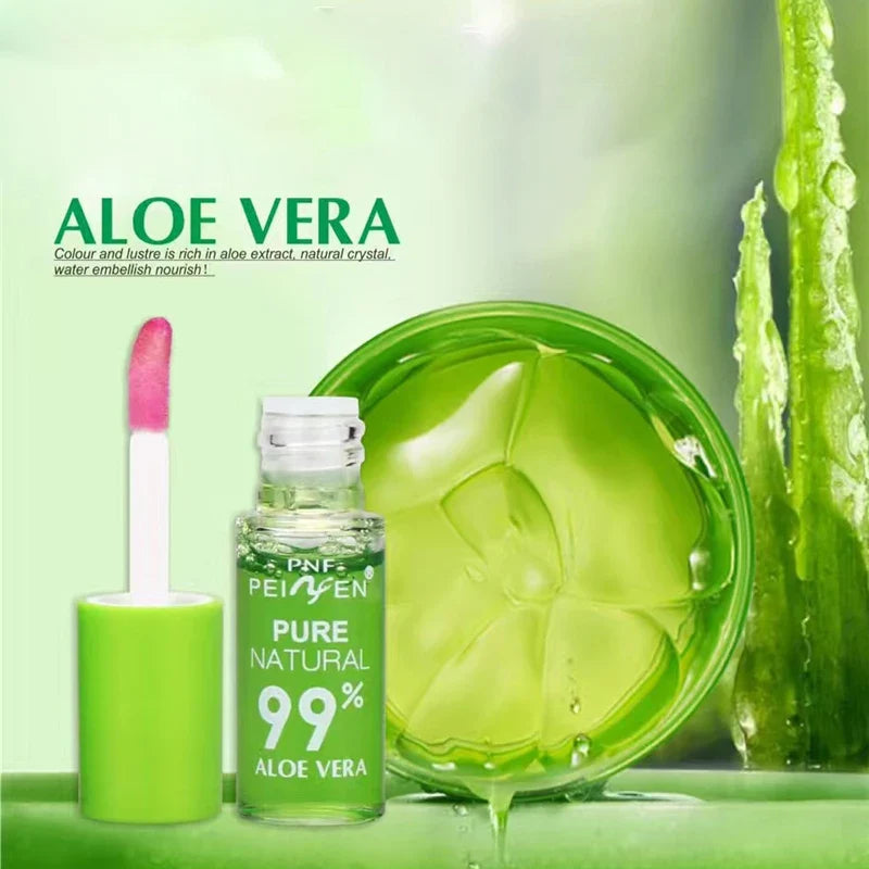 Natural Aloe Essence Lip Gloss – Moisturizing, Color-Changing, Waterproof & Long-Lasting Lip Care Lipstick